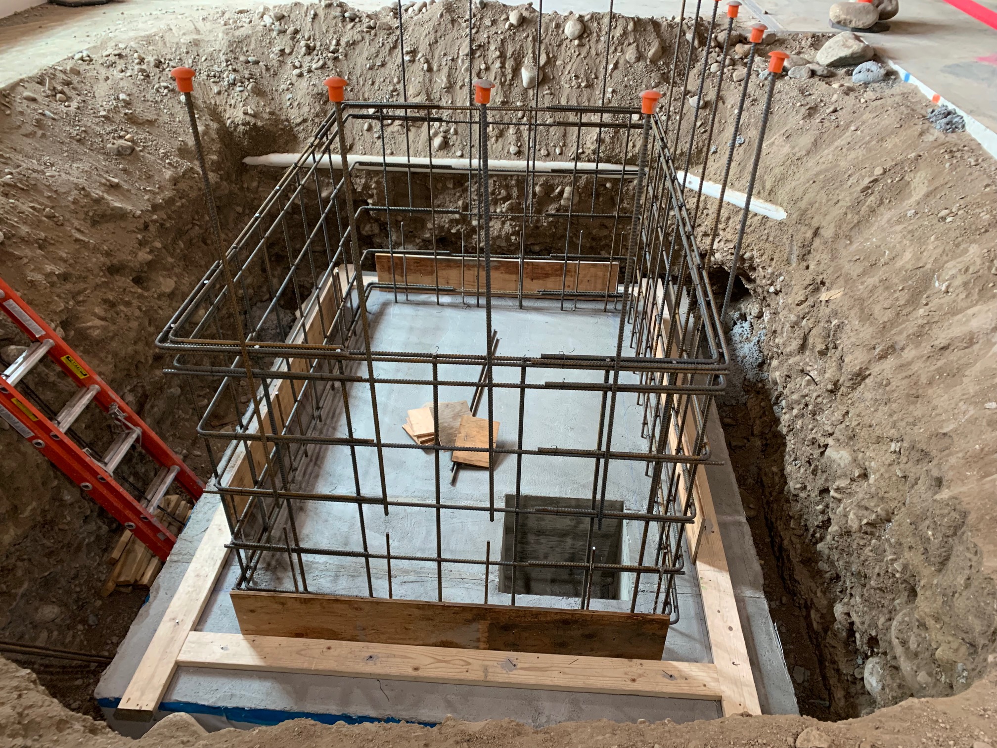 IMG_7091 Rebar is placed for the elevator pit walls.