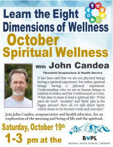 Spiritual Wellness is October's Eight Dimensions of Wellness! @ Buena Vista Public Library | Buena Vista | Colorado | United States